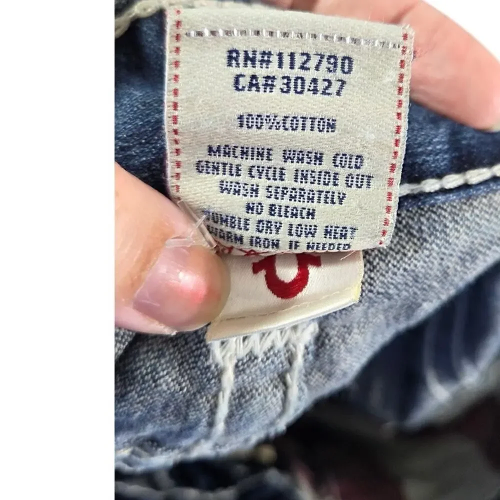 True religion world tour billy big T cut off jean shorts  size‎ 36